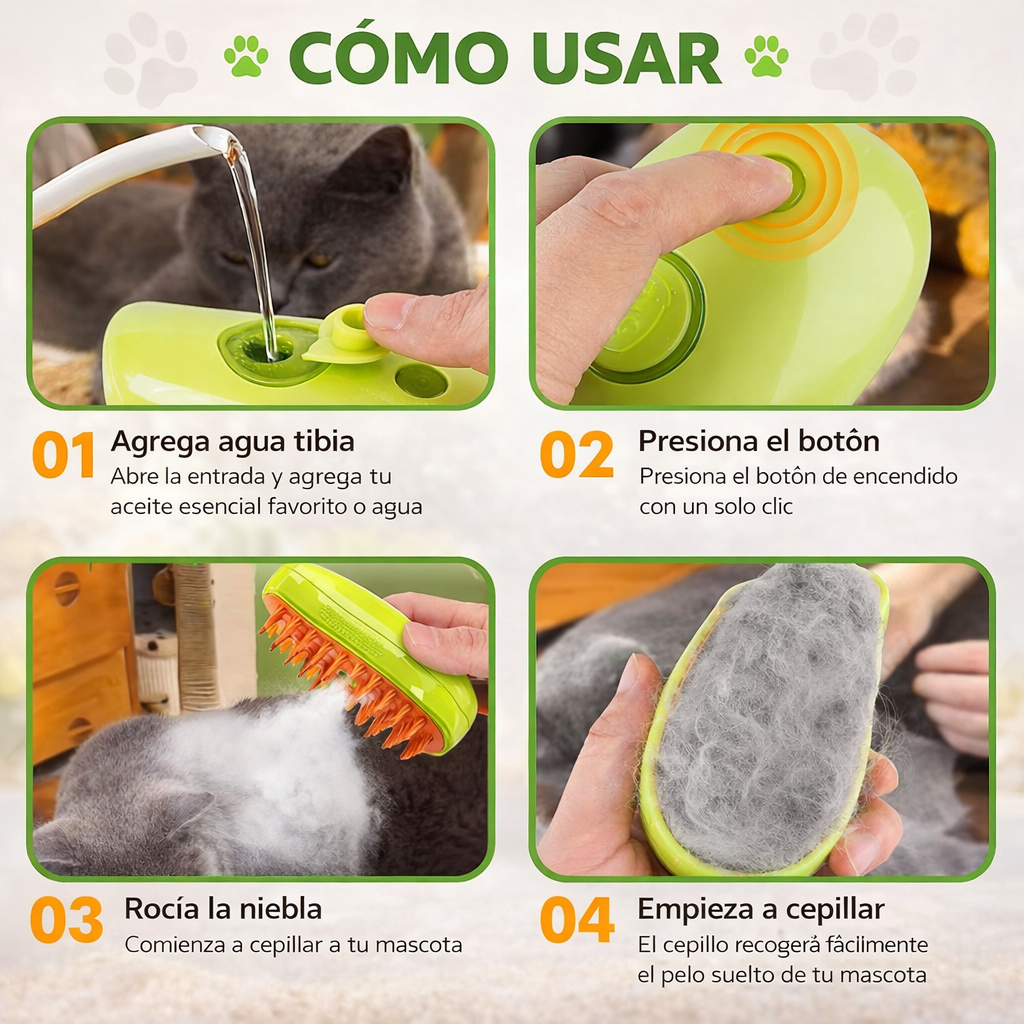 Cepillo Vapor 3 en 1 que Deja su Pelo Suave y sin Enredos™
